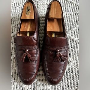 Ferragamo brown tassel slips on dress shoes